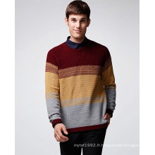 100% coton vêtement de mode Gradient Color Pullover Men Sweater